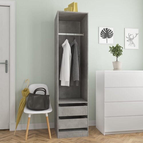 The Living Store Garderobna omara s predali betonsko siva 50x50x200 cm - Garderobna Omara, (21420244) Cene