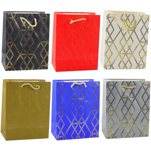  Paper Gift Bag Elegant Gold Patterns 23 x 18 x 10.5 cm Cijene