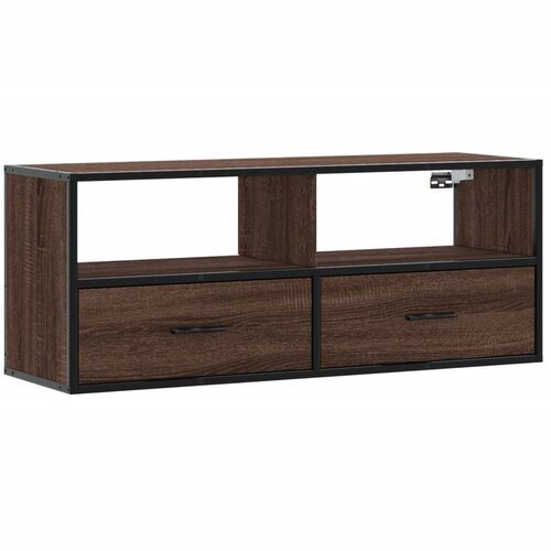 Maison Chic TV omarica - TV stojalo - Televizijska omarica rjavi hrast 100x31x39,5 cm inženirski les in kovina, (21699636) Cene