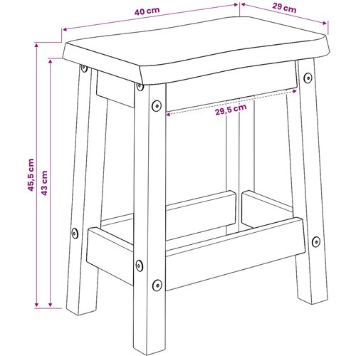  stolica EKAI 2 pcs Crna 40 x 29 x 45,5 cm Slike