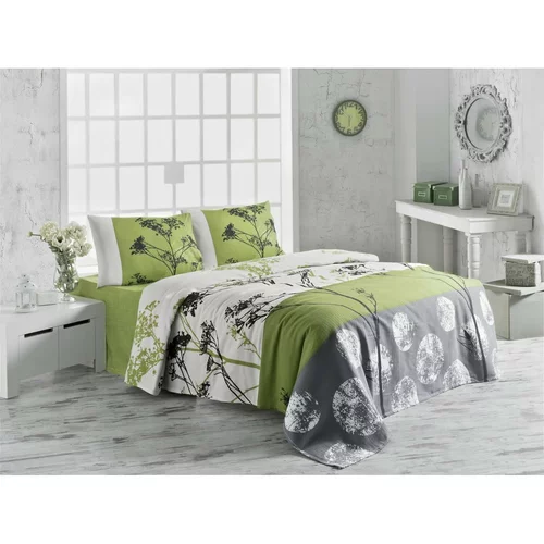 Victoria lagani pamučni prekrivač za bračni krevet Belezza Green, 200 x 230 cm