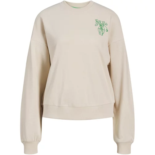 JJXX Sweater majica 'ENYA' bež / zelena