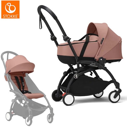Stokke yoyo&amp;sup3; otro&amp;scaron;ki voziček 2v1 newborn shell 0+ ginger (black frame) Slike