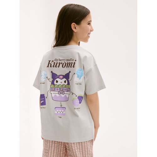 Reserved Majica kratkih rukava Kuromi - svijetlo siva Cene