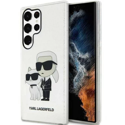 Karl Lagerfeld Originalen ovitek KLHCS23LHNKCTGT za Samsung Galaxy S23 Ultra 5G prozoren ovitek z bleščicami - Glitter IML NFT Full