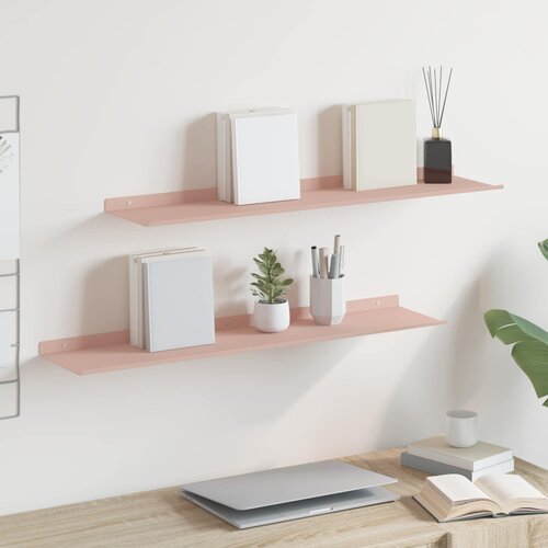  Lebdeća polica Zidne 2 pcs Ružičasta 80 x 18 x 2,5 cm Čelik Cijene