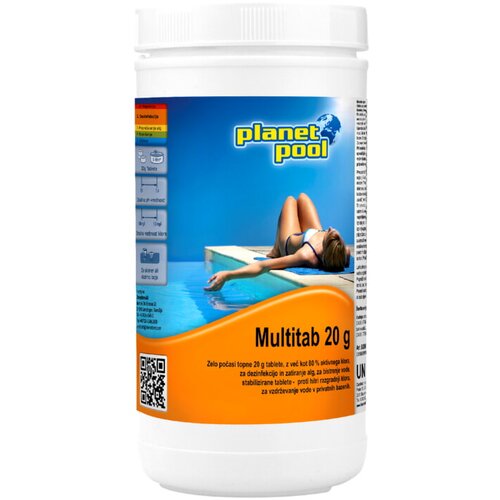 PLANET POOL Klorove tablete z algicidom in flokulantom Planet Pool Multitab (za dezinfekcijo, zatiranje alg, bistrenje bazenske vode, 1 kg/20 g) Slike