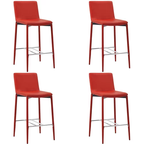 vidaXL Barski stolčki 4 kosi rdeče umetno usnje