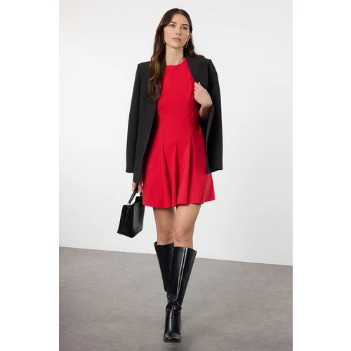 Trendyol Red Plain Mini Woven Dress