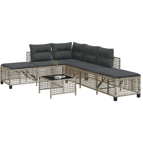  3-dijelni set kutne vrtnih sofa s jastucima od poliratana Slike