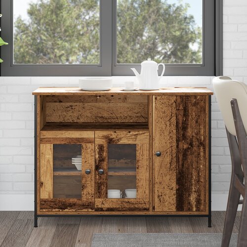 VidaXL Rustikalni sideboard Staro drvo Konstruirano drvo 100 x 35 x 75 cm Slike