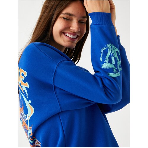 Koton Sweatshirt - Blue - Oversize Slike