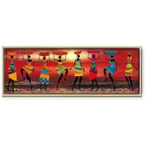  Slika - African Women Dancing 120x40 U prirodnom drvenom okviru Slike