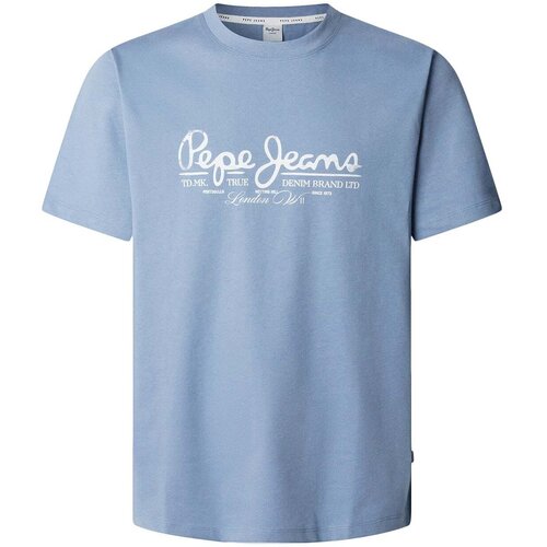 PepeJeans Majica 'Dumas' golobje modra / bela Cene