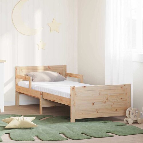 VidaXL Krevetna konstrukcija s madracem s uzglavljem Smeđa 80 x 200 cm Slike