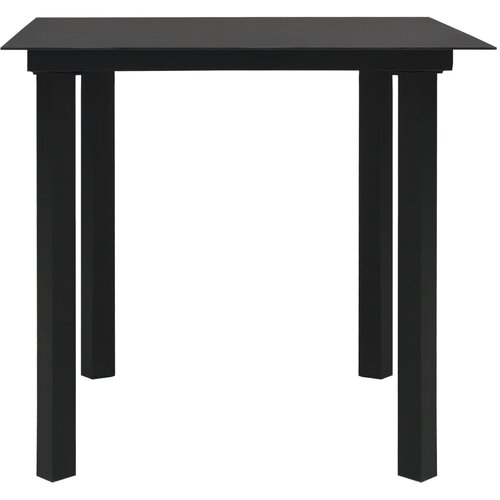 Maison Chic vrtna miza - vrtna jedilna miza črna 80x80x74 cm jeklo in steklo, (21715502) Cene