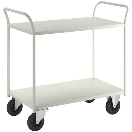 Kongamek Transportni voziček KM41, 2 polici, DxŠxV 1070 x 550 x 1000 mm, bele barve, 2 vrtljivi in 2 fiksni kolesi Cene