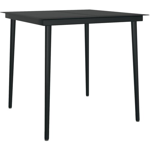 Maison Chic Vrtna miza - Vrtna jedilna miza črna 80x80x74 cm jeklo in steklo, (21715491) Cene