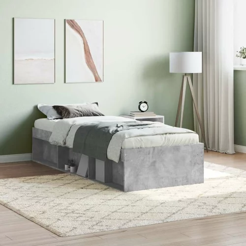  kreveta boja betona 75 x 190 cm mali za jednu osobu