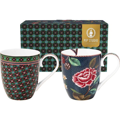 Pip Studio Berry Blues - skodelica - komplet 2 kosov - XL Slike