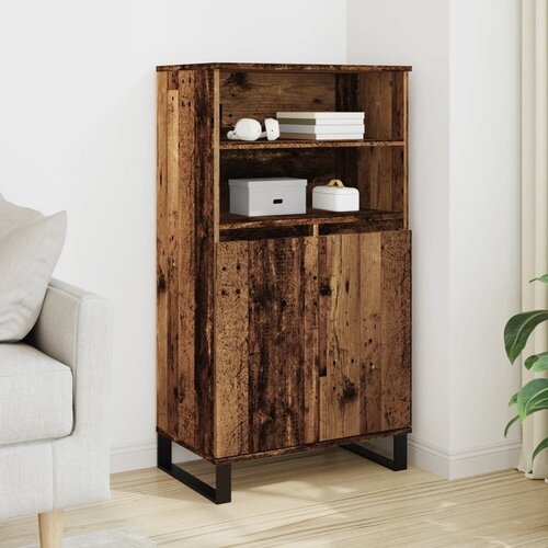  Visoka komoda boja staro drvo 60x36x110 cm konstruirano drvo Cijene