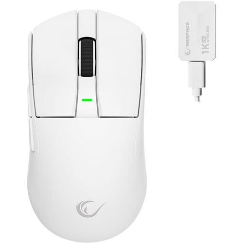 Rampage Mi&amp;scaron; gaming Zenith Bt Wired 2.4g White Wireless Paw3395 Nordic 52833 MCU, 41652 Slike
