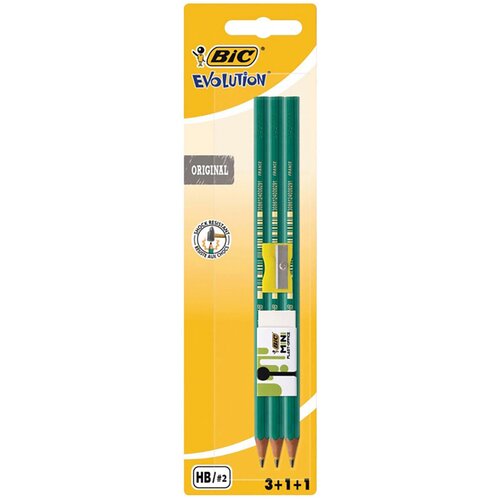 Bic Grafitne olovke Evolution 650 + gumica + rezač BLC EU 3/1 Slike