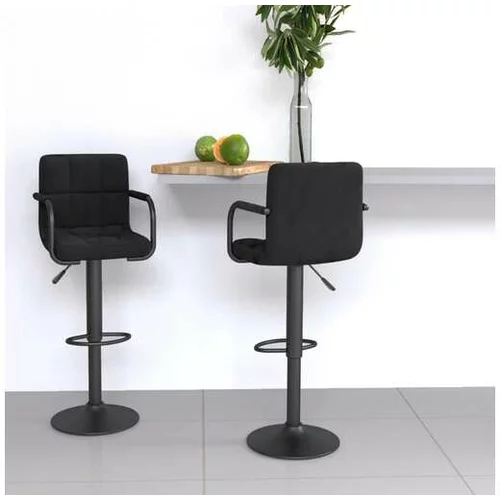  Barski stolčki 2 kosa črn žamet