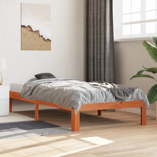 Furnova Posteljni okvir brez vzmetnice vo&amp;scaron;čeno rjav 75x190 cm borovina, (21938313) Slike