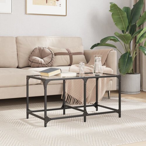 Furnova Klubska mizica s stekleno povr&amp;scaron;ino 78,5x40x40 cm jeklo, (21915341) Slike