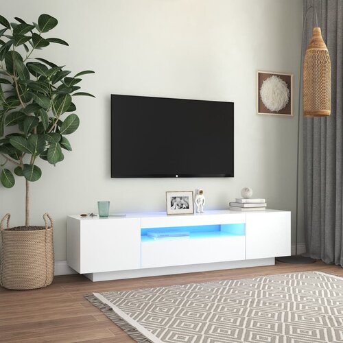 Furnova TV omarica z LED lučkami bela 160x35x40 cm, (21924310) Slike