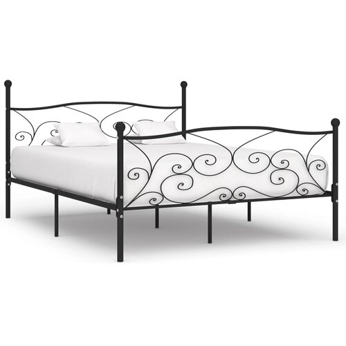  Okvir za krevet s podnicama crni metalni 180 x 200 cm Cene