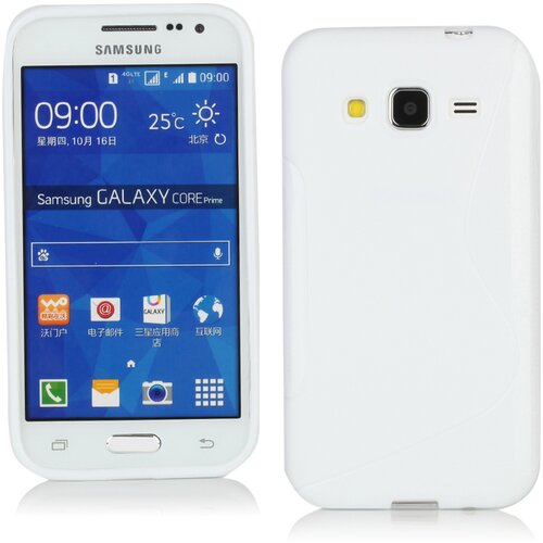  Gumijasti / gel etui S-Line za Samsung Galaxy Core Prime - beli Slike