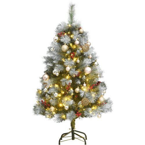 vidaXL Umetna novoletna jelka 150 LED diod in komplet bučk 120 cm Cene
