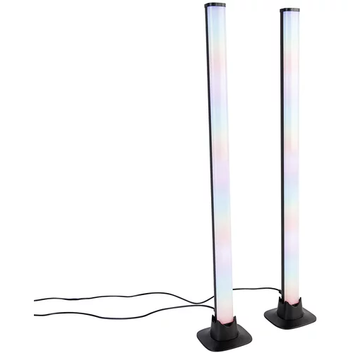 Trio Leuchten Črna namizna svetilka z LED z daljinskim upravljalnikom in RGB - Arnold