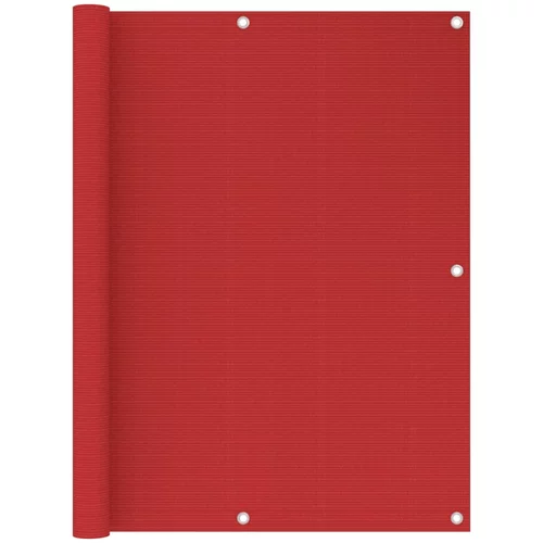 Balkonski zastor crveni 120 x 400 cm HDPE