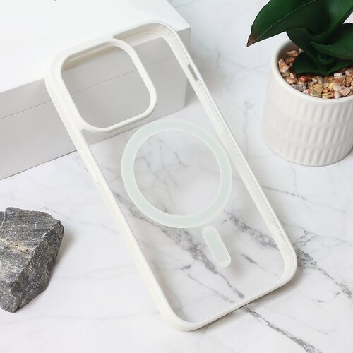 Torbica magesafe za iphone 15 pro 6.1 bela Slike