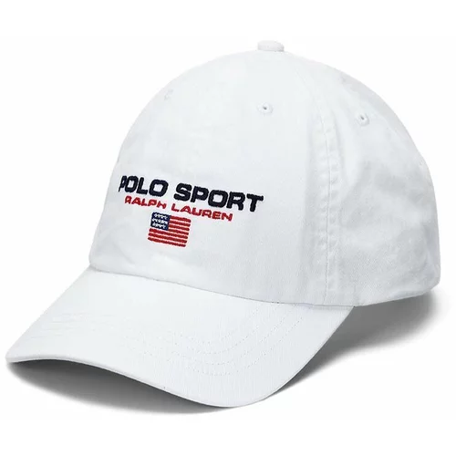Polo Ralph Lauren Otroška bombažna bejzbolska kapa bela barva