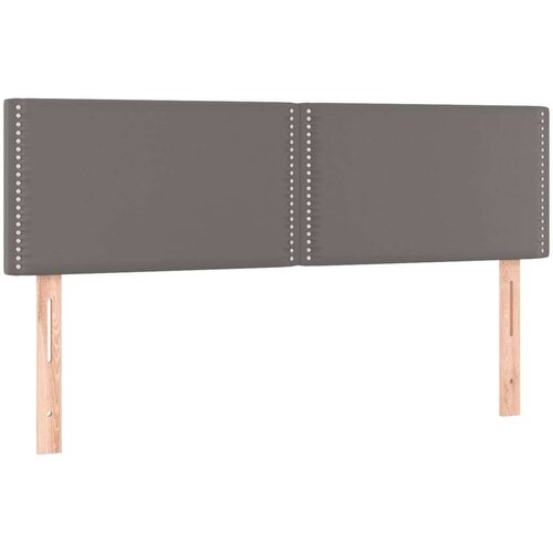 Krevet s oprugama i madracem sivi 140x190 cm od umjetne kože Slike