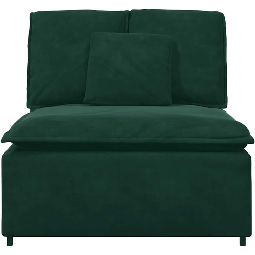  Modularni Sofa Centralni Modul s Jastucima Tamnozeleni 100 cm Slike