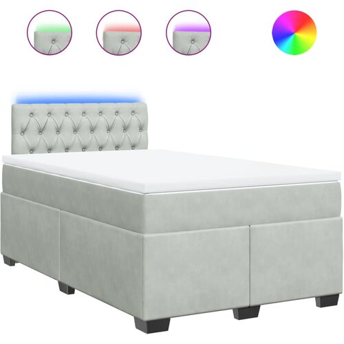 vidaXL Box spring postelja z vzmetnico svetlo siva 120x190 cm žamet, (21304497) Cene