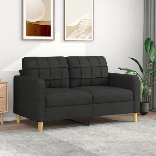 vidaXL Dvosjed od tkanine crni 140 cm Cijene