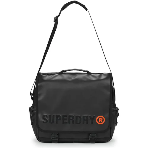 Superdry Naramna torba TARP RECORD Črna