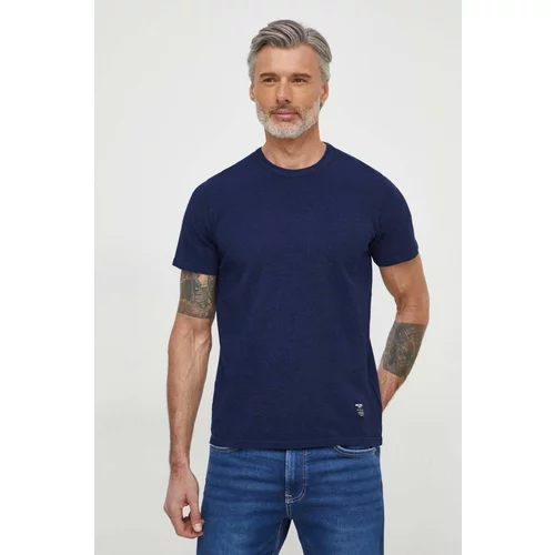 PepeJeans Bombažna kratka majica Coff moška, mornarsko modra barva