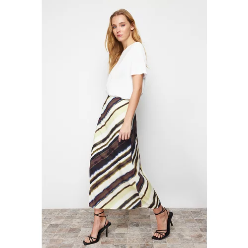 Trendyol Multi Color Satin Patterned Midi Length Woven Skirt
