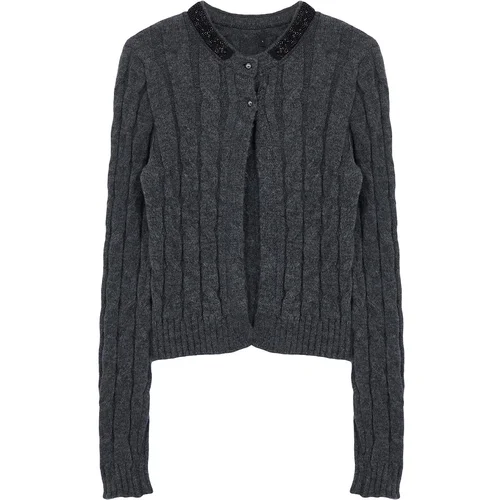 Trendyol Limited Edition Anthracite Soft Textured Knitwear Sweater