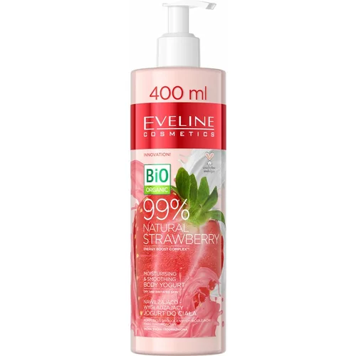 Eveline Cosmetics Bio Organic Natural Strawberry jogurt za tijelo za suhu i nadraženu kožu 400 ml