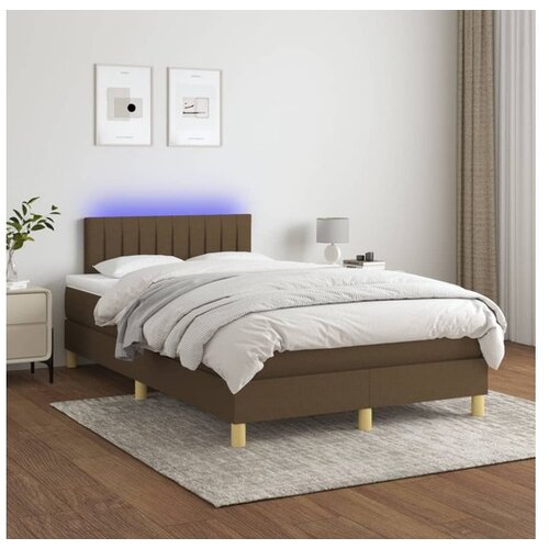  Box spring s madracem LED tamnosmeđi 120x200 cm tkanina Cene