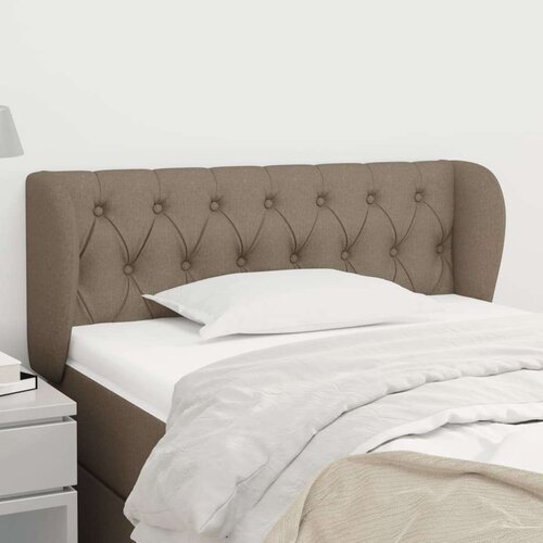  Vzglavje z u&amp;scaron;esi taupe 93x23x78/88 cm blago, (20738214) Slike
