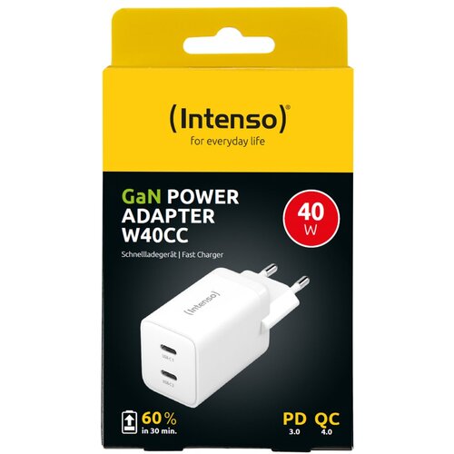 Intenso 40W GaN napajalnik s priključkom 2xUSB-C W40CC Slike